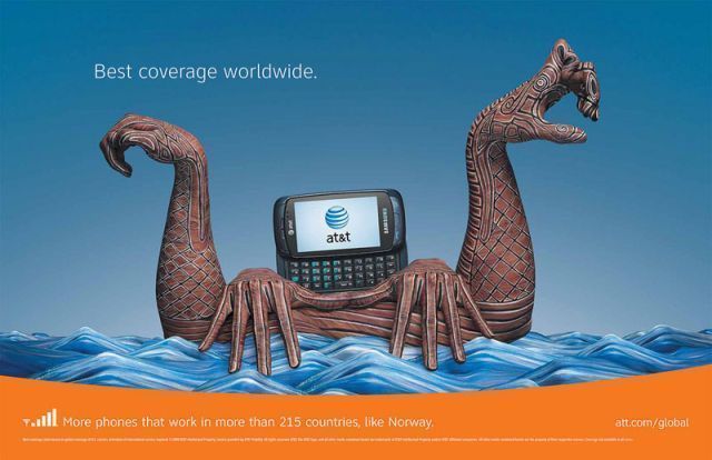 18 publicités créatives AT&T autour du monde avec des doigts