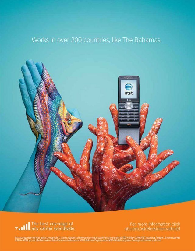 18 publicités créatives AT&T autour du monde avec des doigts #3