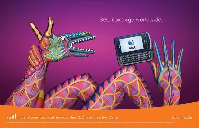 18 publicités créatives AT&T autour du monde avec des doigts #10