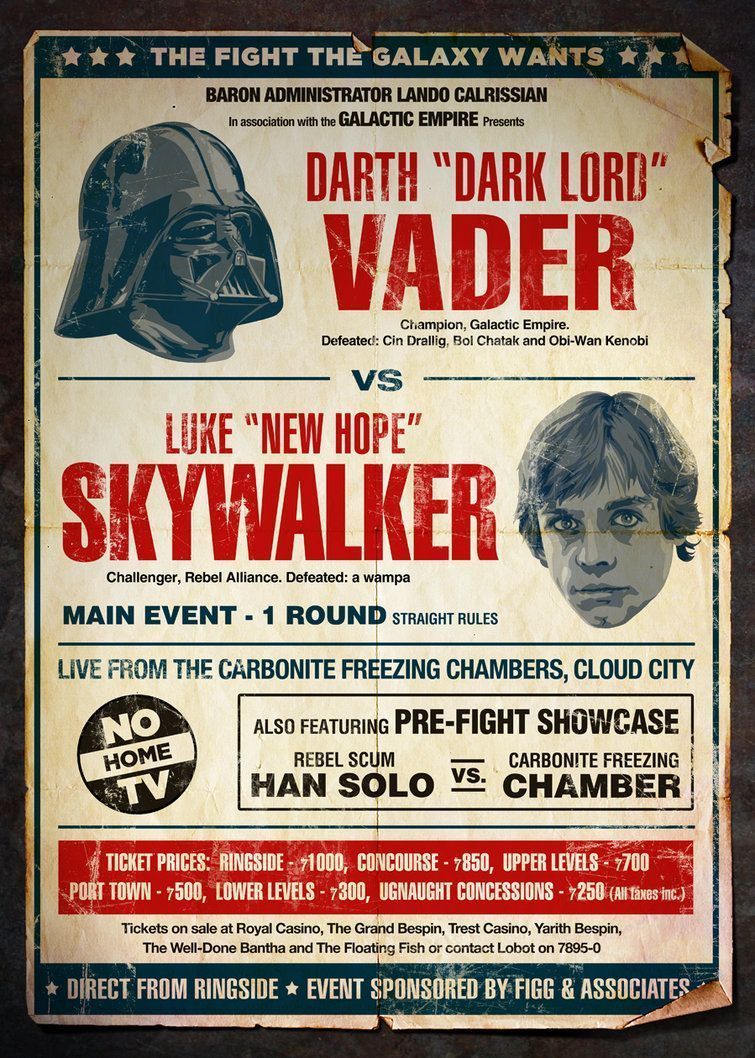 Star Wars revisité en 4 affiches ... sur un ring de catch