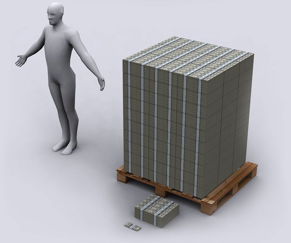 La dette américaine en billets de banque et en 3D