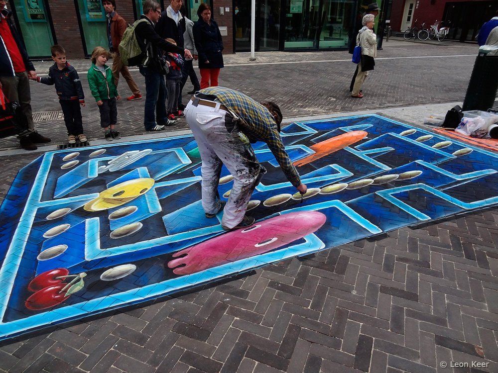 Street painting Pac-man en 3D #3
