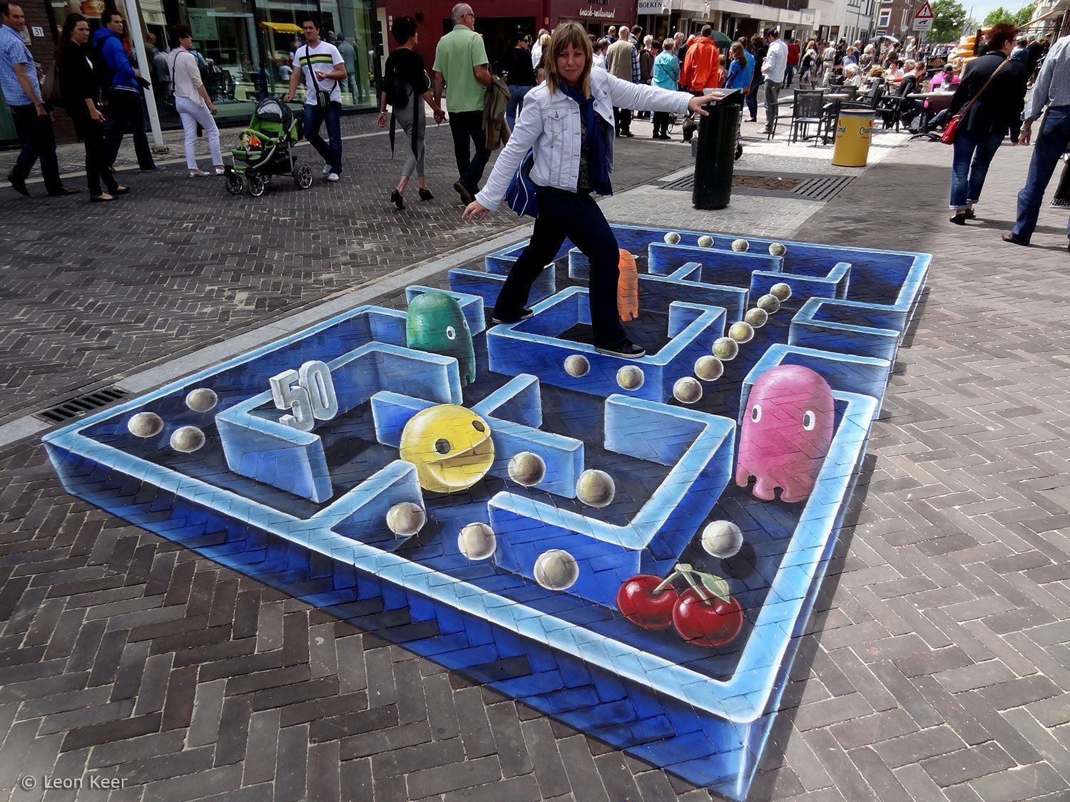 De superbes Street painting de Pac-man en 3D #5