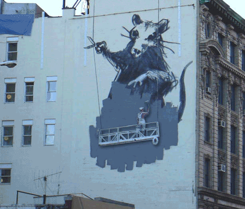 Street Art : les œuvres de Banksy prennent vie en GIF animés #9