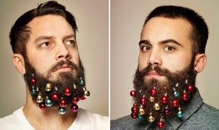 Des mini-boules de Noël pour décorer votre barbe