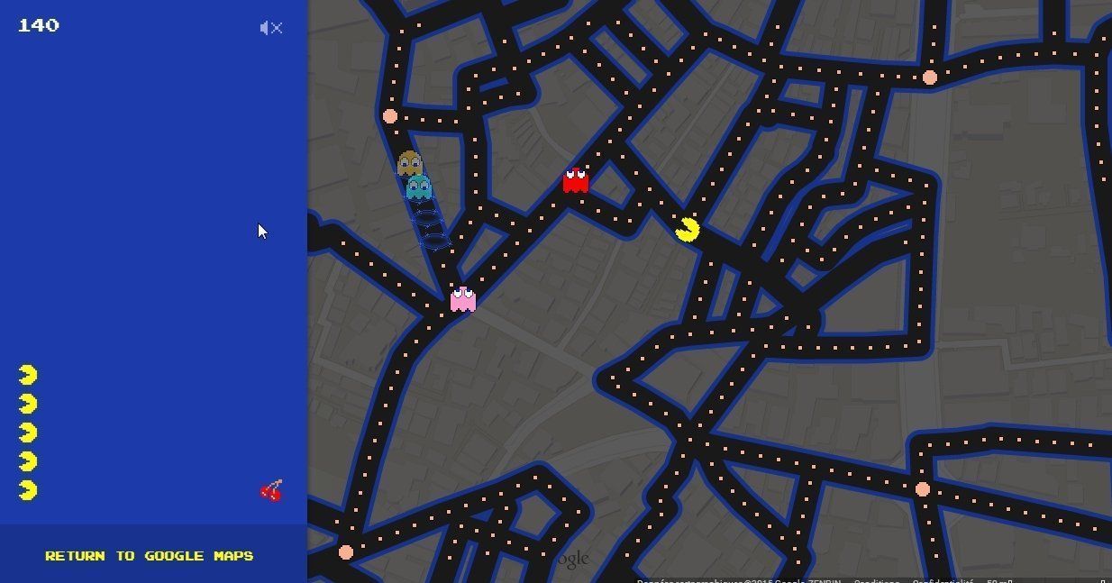Jouez à pac-man dans google maps #3