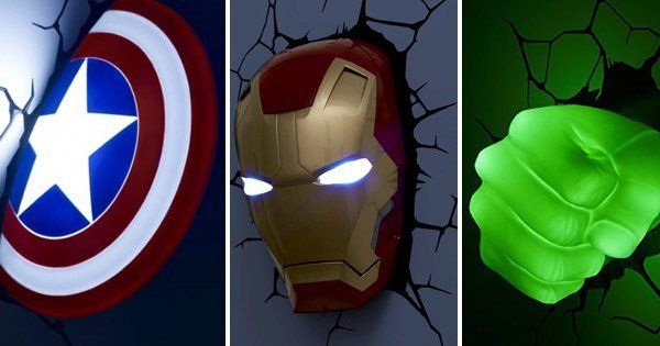 Ces incroyables lampes 3D murales Avengers, Spider-Man et Star Wars sortent des murs