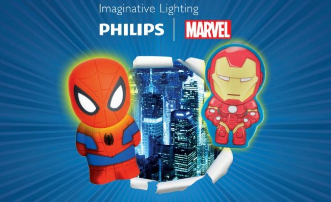 Vous allez craquer pour ces lampes Avengers et Spider-Man PHILIPS