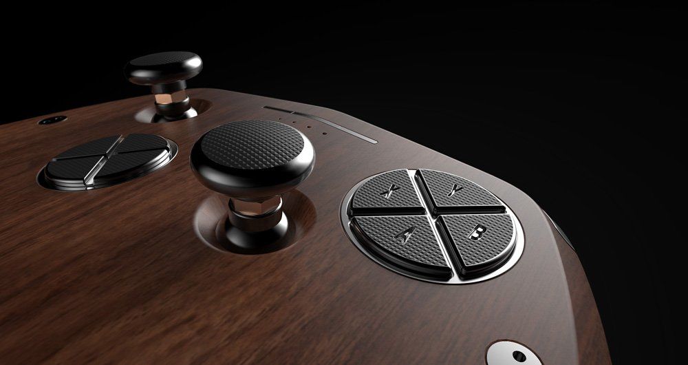 Une magnifique manette en bois de noyer et aluminium pour Xbox et Playstation #3
