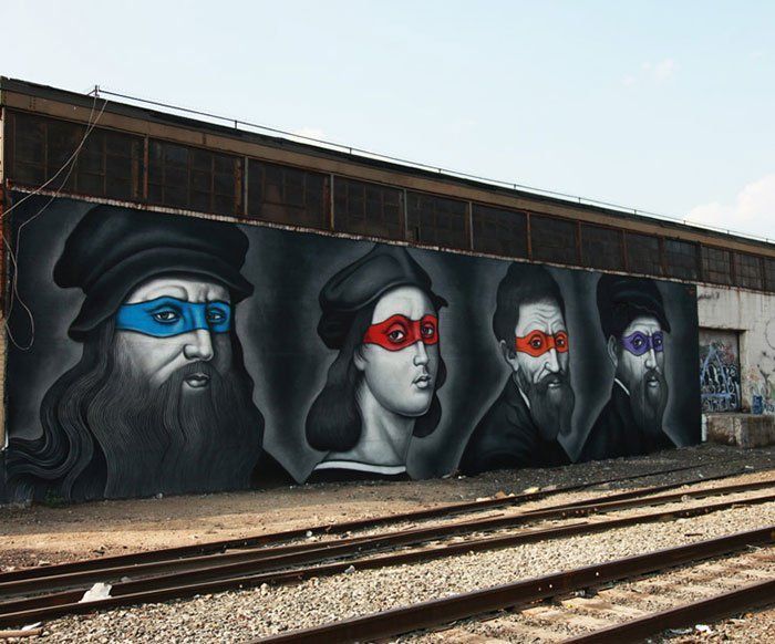 Street Art : Il peint les Tortues Ninja comme les peintres dont elles tirent leurs prénoms #5