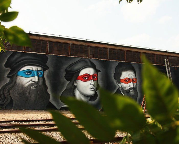Street Art : Il peint les Tortues Ninja comme les peintres dont elles tirent leurs prénoms #3
