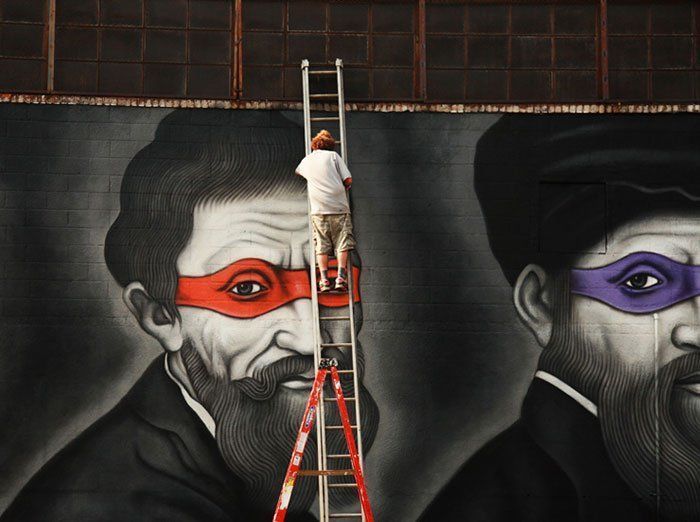 Street Art : Il peint les Tortues Ninja comme les peintres dont elles tirent leurs prénoms #4