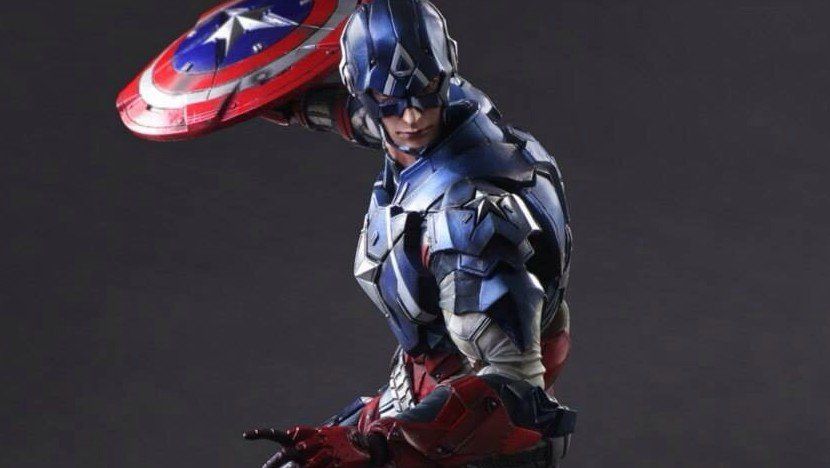 Captain America en armure dans sa version Play Arts Kaï de chez Square Enix