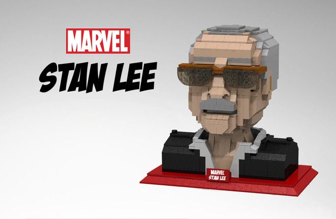 Stan Lee en LEGO avec un buste et un set
