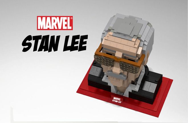 Stan Lee en LEGO avec un buste et un set