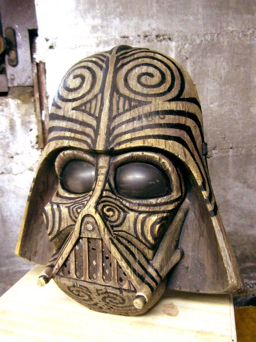 Un masque de Dark Vador Tiki dans le style Maori #2