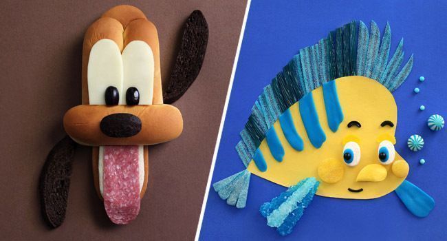 6 adorables personnages Disney fabriqués avec de la nourriture