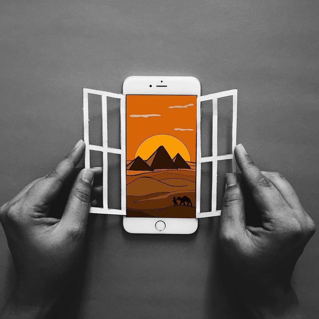 Avec juste un iPhone et quelques dessins il crée des photos Instagram absolument géniales #4