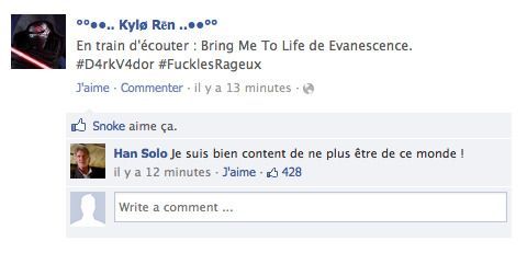 Quand Kylo Ren discute avec ses potes sur Facebook #5