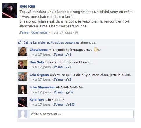 Quand Kylo Ren discute avec ses potes sur Facebook #3