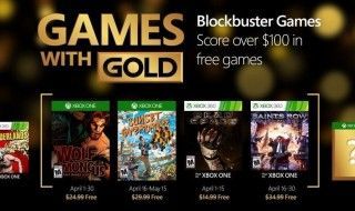 Games With Gold Avril : 2 jeux gratuits sur XBox 360 et 2 jeux gratuits sur XBox One