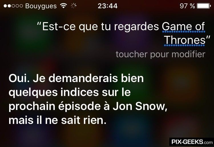 Siri aussi est fan de Game Of Thrones #3