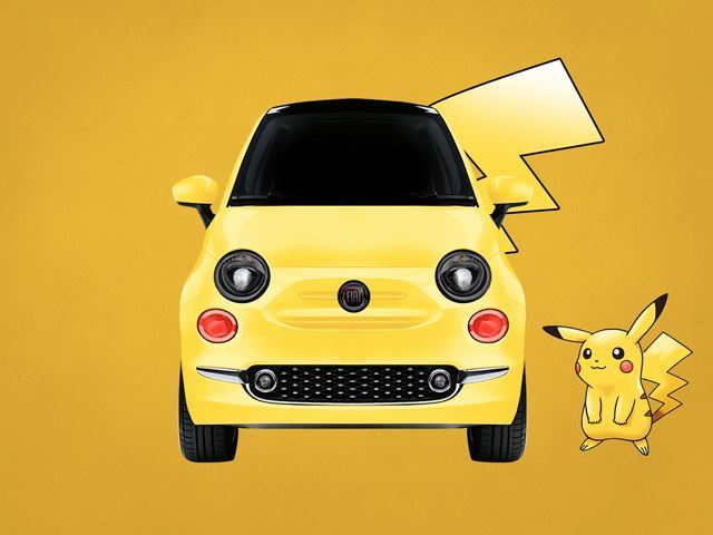 Pokémon Go : découvrez la Fiat 500 Pikacento et la Bulbaghini