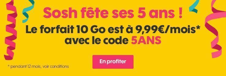 🔥 Le forfait SOSH 4G 10 Go est à 9,99€/mois jusqu'au 4 Décembre #2
