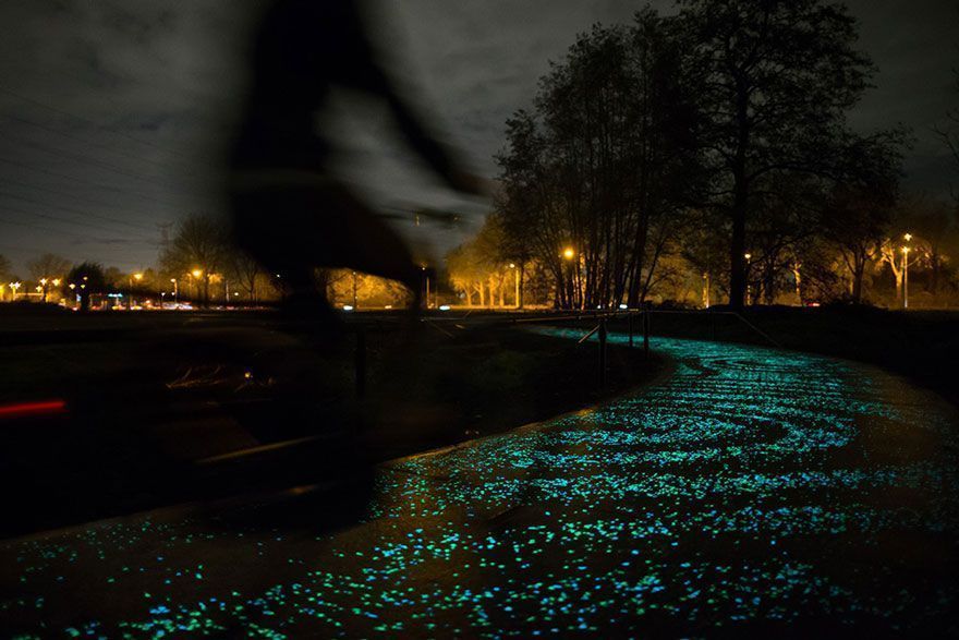 Une piste cyclable phosphorescente rend hommage à Van Gogh #3