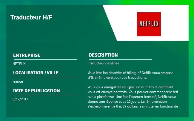 Netflix vous paye pour regarder des séries (et les traduire) #2