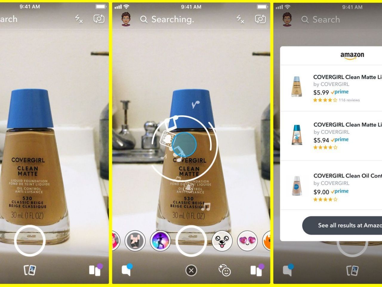 Avec Visual Search, Snapchat détectera les produits et vous renverra vers Amazon #2