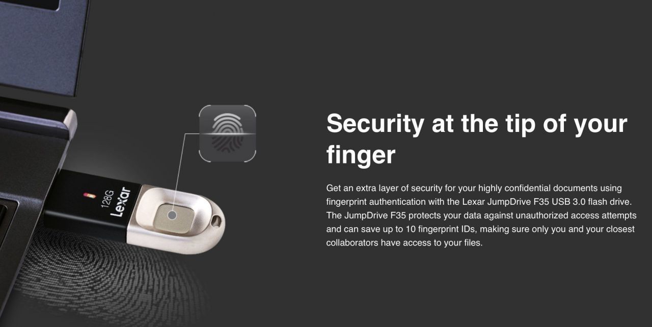 Lexar JumpDrive Fingerprint : une clé USB avec lecteur d'empreinte digitale