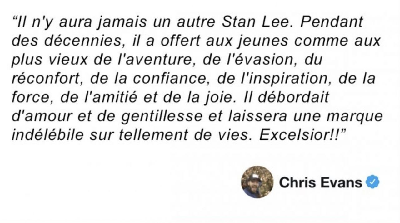Mort de Stan Lee : les célébrités lui rendent hommage #2