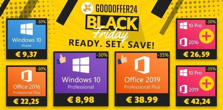 Black Friday : Windows 10 Pro à 8,98€ et -35% sur Microsoft Office 2019