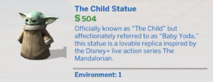 Baby Yoda est disponible dans Les Sims 4