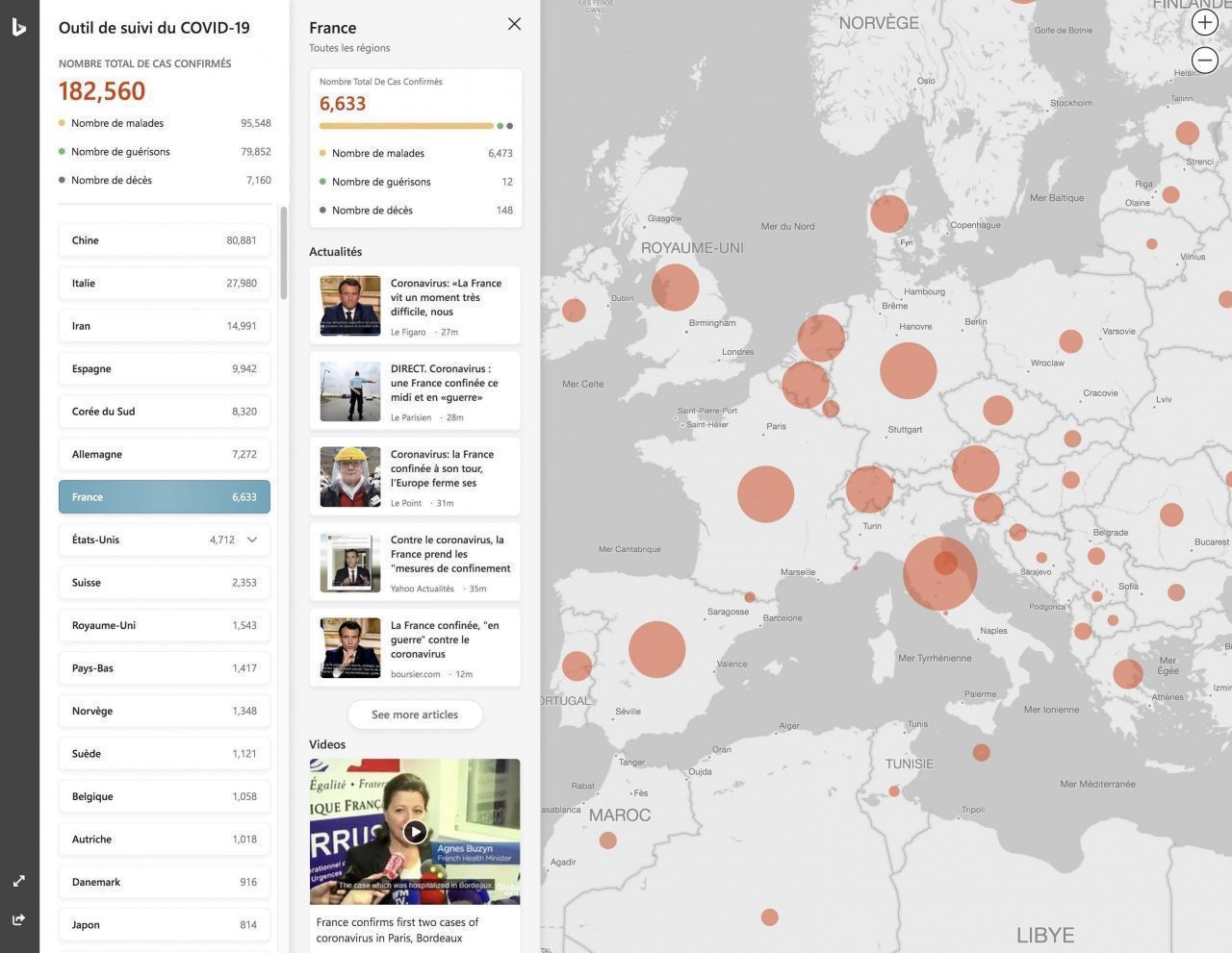 Coronavirus : Bing propose un excellent portail pour s’informer sur le Covid-19 #2