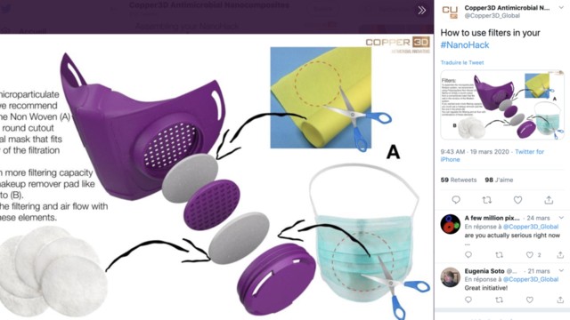 Coronavirus : les masques de protection imprimés en 3D se multiplient pour remédier à la pénurie