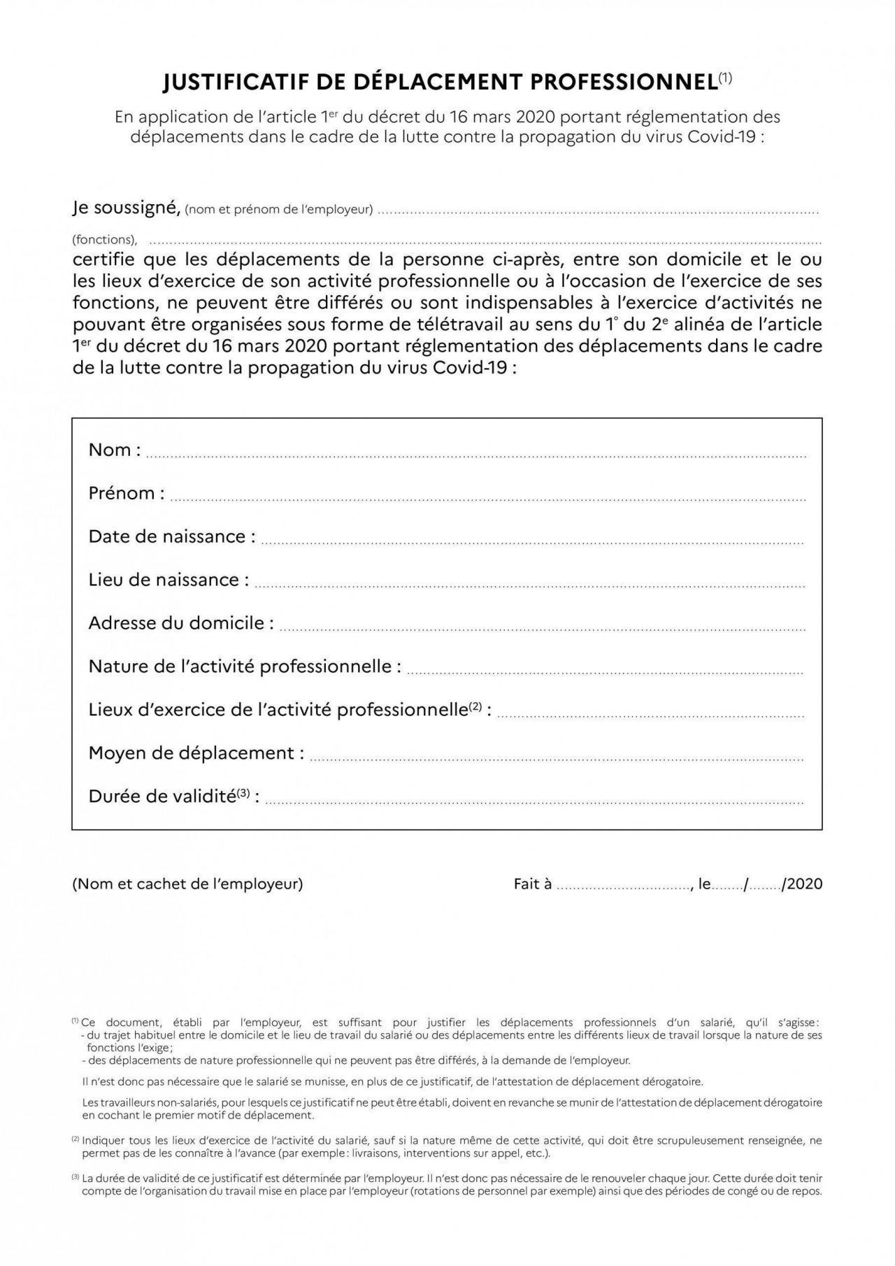 Coronavirus : télécharger la nouvelle attestation dérogatoire de sortie #3