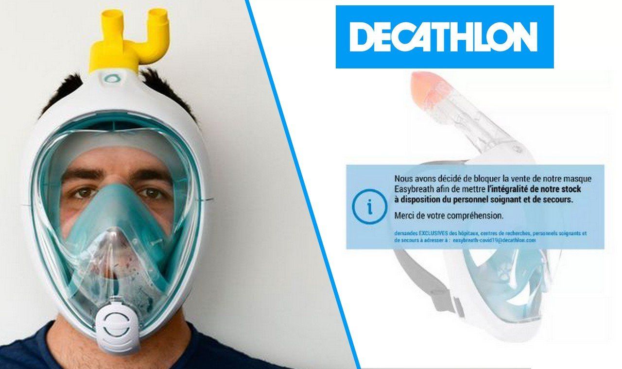 Coronavirus : Decathlon donne 30000 masques de plongée Easybreath aux hôpitaux