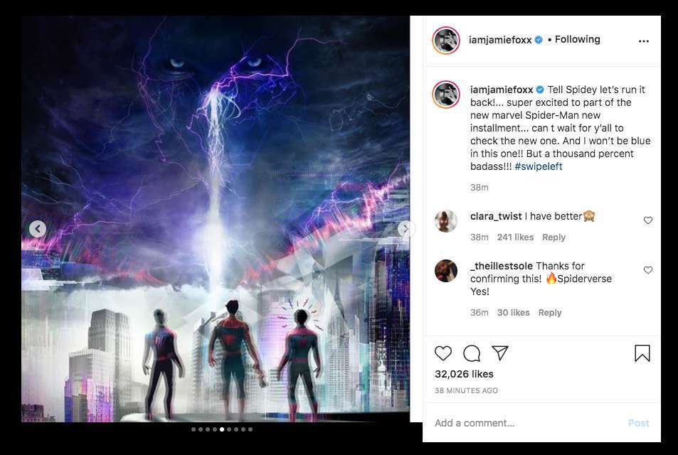 Spider-Man 3 : Jamie Foxx confirme son retour en Electro et tease le Spider-Verse #3