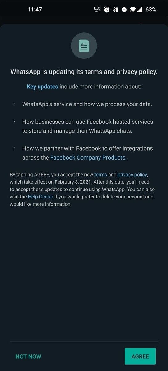 WhatsApp : votre compte sera désactivé si vous refusez le partage de données avec Facebook