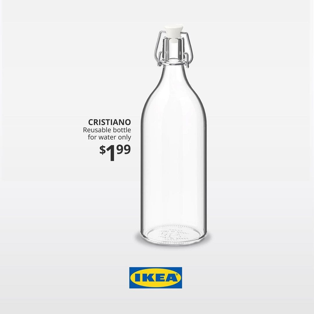 Ikea se paie Coca-Cola avec une bouteille d'eau baptisée CRISTIANO #2