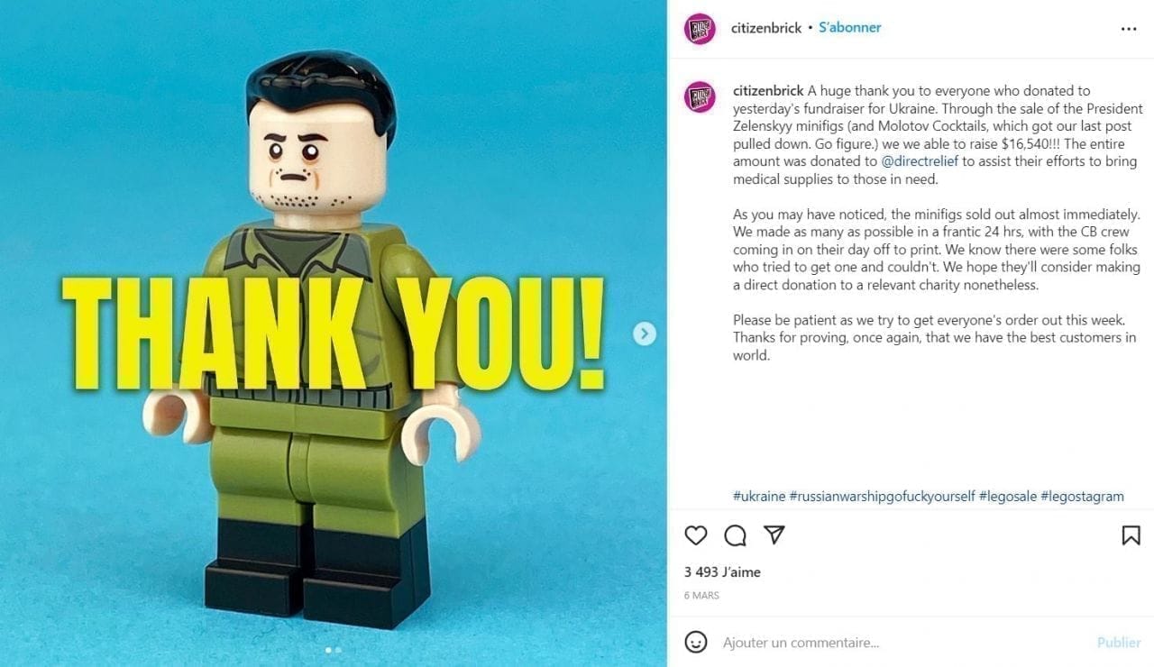 LEGO : Il récolte 145 000 dollars pour l’Ukraine avec des cocktails molotov et des minifigs Zelenskyy #3
