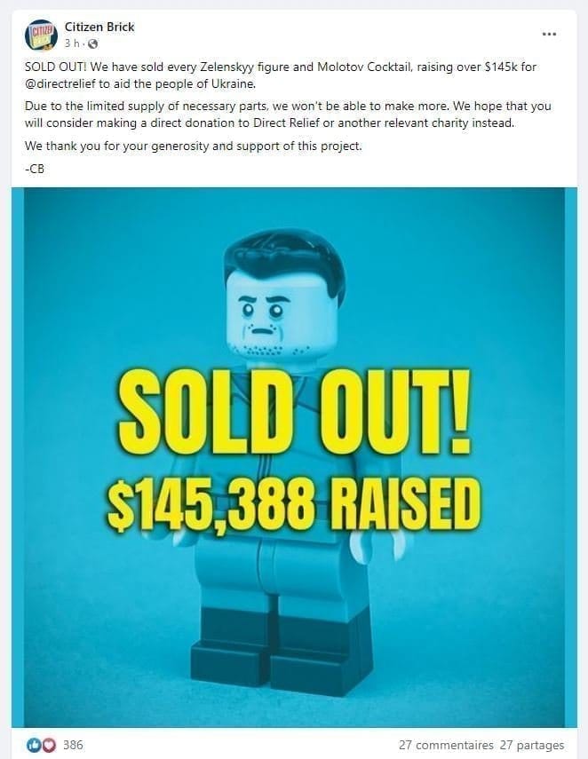 LEGO : Il récolte 145 000 dollars pour l’Ukraine avec des cocktails molotov et des minifigs Zelenskyy #5
