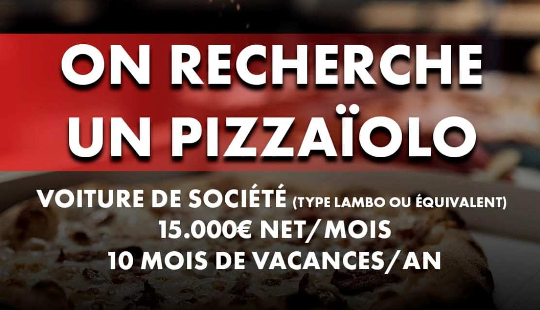 Cette pizzeria propose 15.000€/mois et une Lamborghini de fonction à son futur Pizzaïolo