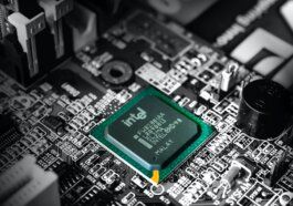 Intel computer processor in selective color photography