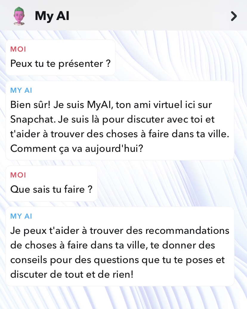 My AI, le chatbot ChatGPT de Snapchat est disponible gratuitement en France