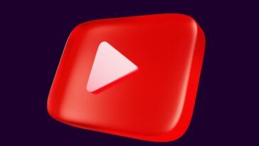 a red play button with a white arrow