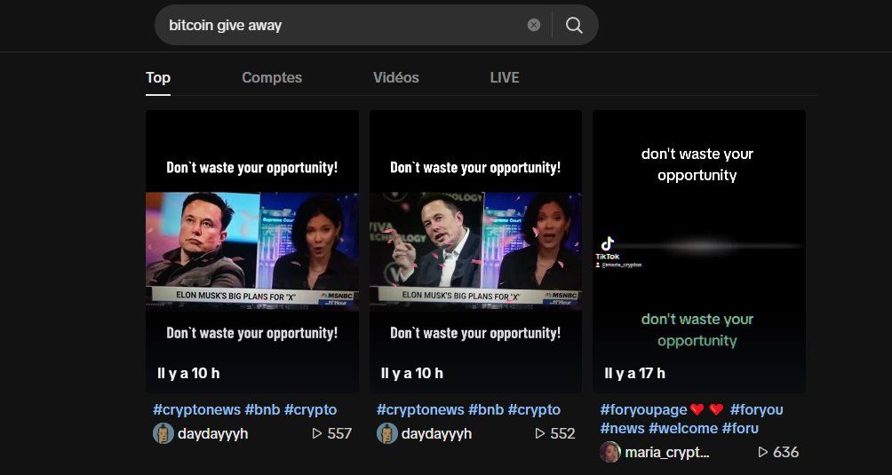 De fausses vidéos d’Elon Musk déclarant qu’il donne du bitcoin circulent sur TikTok