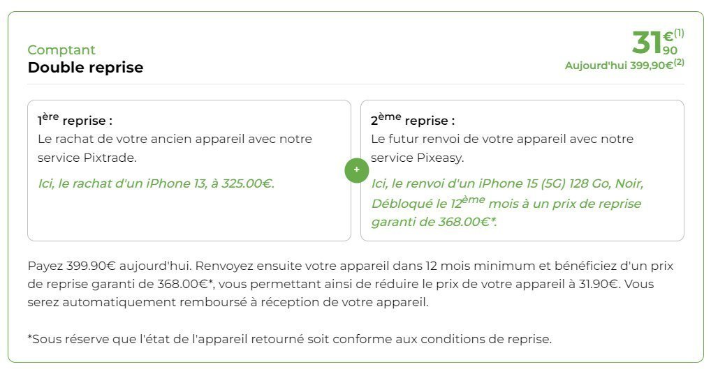 Un iPhone 15 neuf à moins de 100€ ? C’est possible grâce à l’offre « double reprise » de Pixmania #27